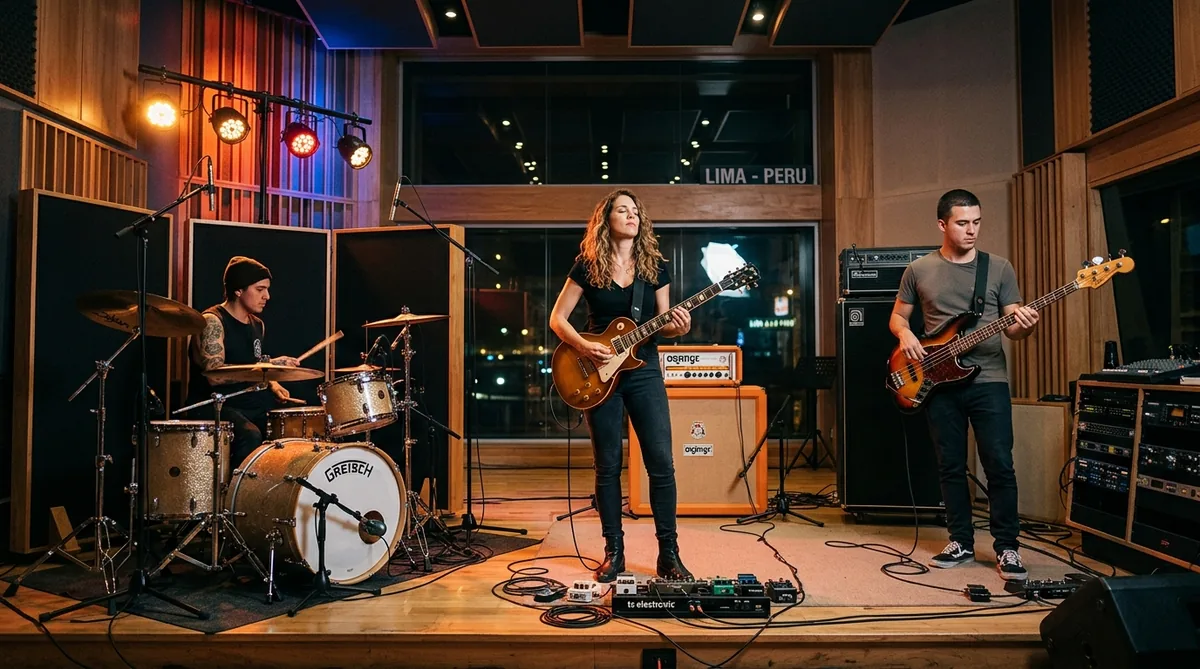 Optimizando ensayos de banda en sala de ensayo profesional
