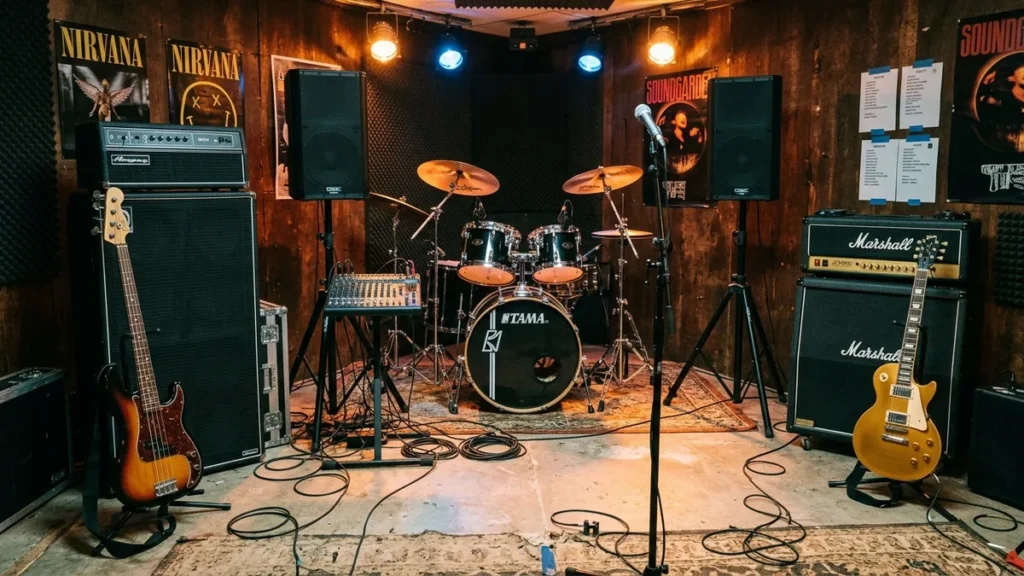 Qué incluye una sala de ensayo equipada para músicos